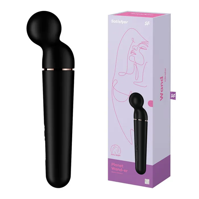 Satisfyer Vibrators Satisfyer Planet Wander BlackRose Gold USB Rechargeable Massager Wand