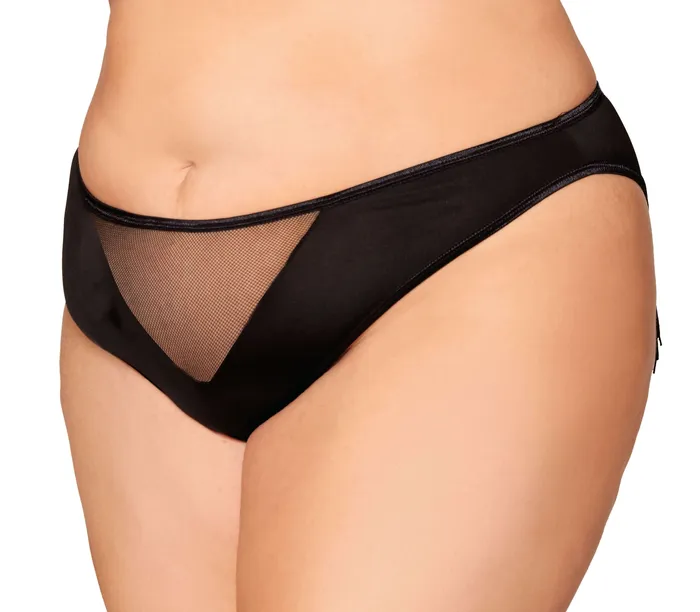 Dreamgirl Plus Size Microfiber Heart Back Panty Flirty Fringe Detail in 1X2X Size Dream Girl Lingerie Female Sex Toys