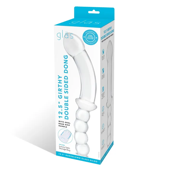 Female Sex Toys Gls Double Sided Curved Dildo With Anal Beads