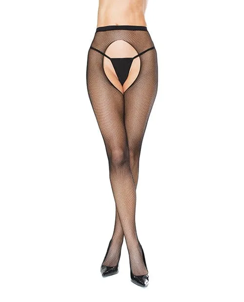 Fishnet Natural Waist Crotchless Pantyhose Black One Size Fits Most Coquette International Anal Fishnet Natural Waist Crotchless Pantyhose Black One Size Fits Most Coquette International Anal