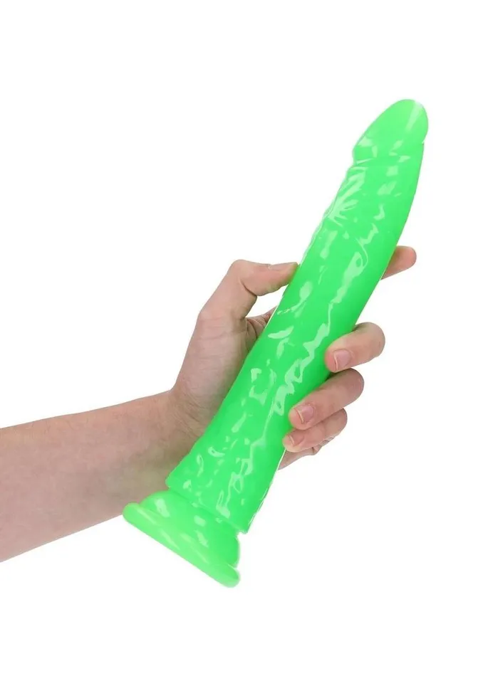 Real Rock Female Sex Toys Realrock Slim Glow In The Dark Dildo with Suction Cup