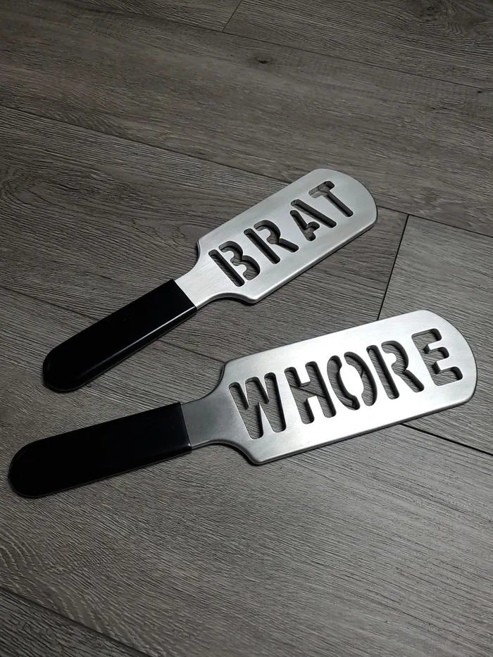 Female Sex Toys Ballisticmetal Custom Engraved Machined Cutout Letters 13 Spanking Paddle in Aluminum