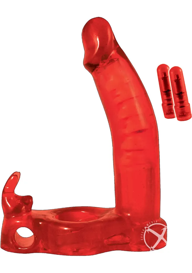 Double Penetrator Vibrators Dbl Penetrator Rabbit C Ring Red