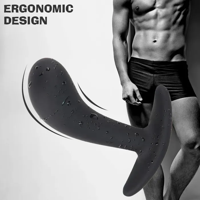 Romulus Anal Premium Silicone Black Butt Plug Anal Toy Set Waterproof Prostate GSpot Stimulator