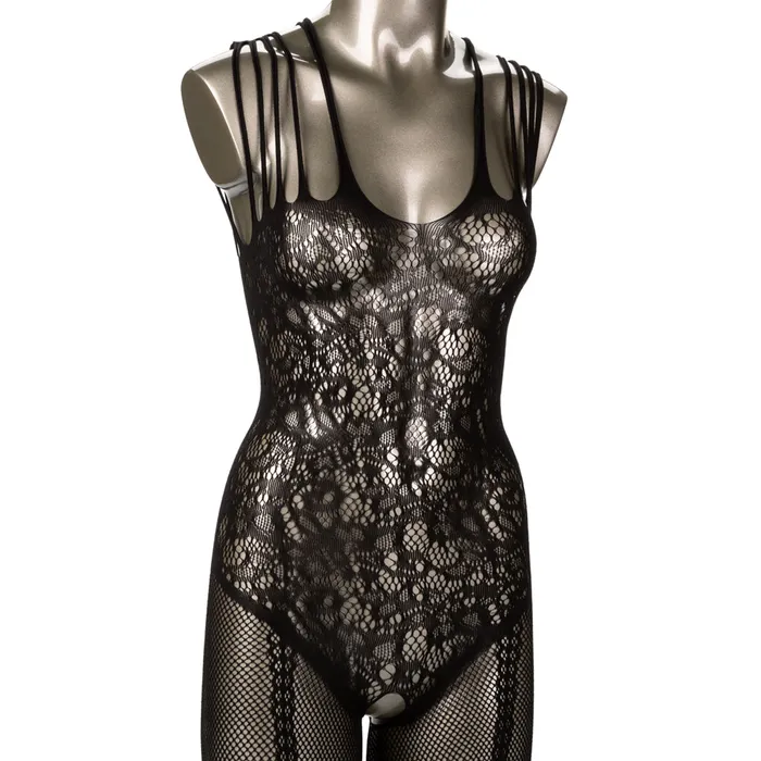 Bodystockings Playsuits California Exotics Scandal Strappy Lace Sleeveless Crotchless Bodystocking Curvy