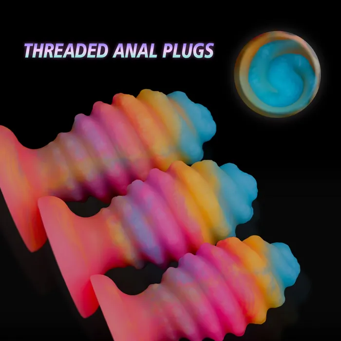 Anal Domlust Luminous Big Anal Dildo Butt Plug Sprial Anal Ball Sex Toys for Women Men Domlust