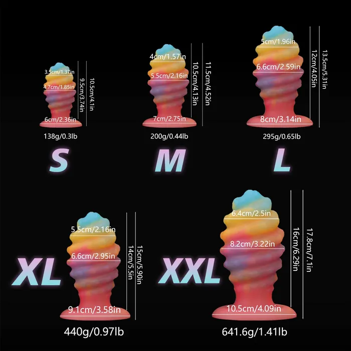 Anal Domlust Luminous Big Anal Dildo Butt Plug Sprial Anal Ball Sex Toys for Women Men Domlust