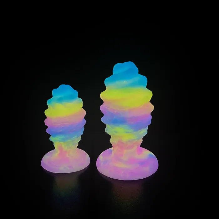 Anal Domlust Luminous Big Anal Dildo Butt Plug Sprial Anal Ball Sex Toys for Women Men Domlust