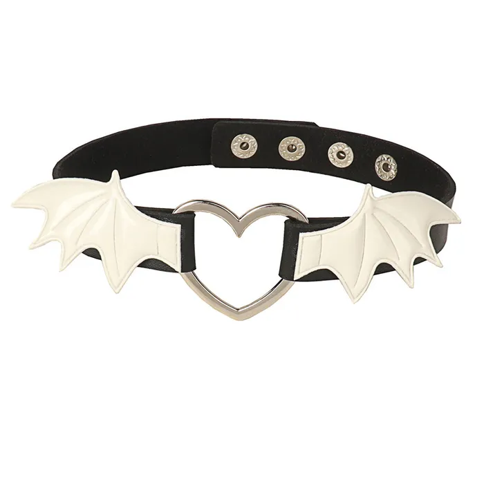 CJ Vibrators Love Wing Leather Collar Choker
