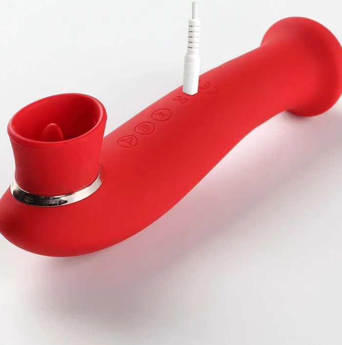 Destiny 15Function Rechargeable Vibrating Suction Wand Cherry Red Maia Toys Vibrators