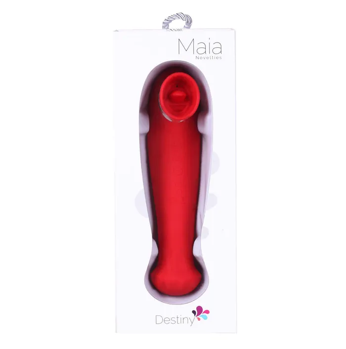 Destiny 15Function Rechargeable Vibrating Suction Wand Cherry Red Maia Toys Vibrators