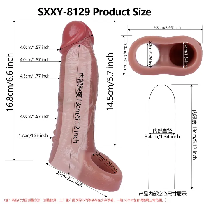 Domlust Life Size Penis Sleeve Extender Fantasy Knots Cocksleeve Sheath Silicone Sex Toys for Men Male Sex Toys