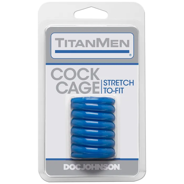 Male Sex Toys Titanmen Cock Cage Blue Doc Johnson