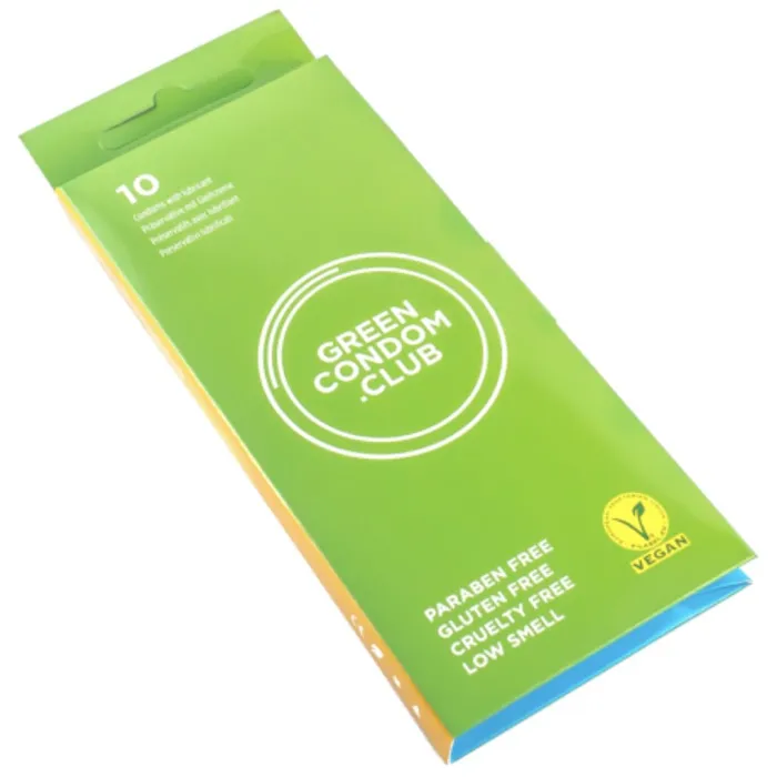 Male Sex Toys Vegan Condoms 10 pack Green Condom Club