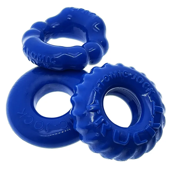 OXBALLS Vibrators Oxballs BONEMAKER 3pack boner cockring kit POOL BLUE