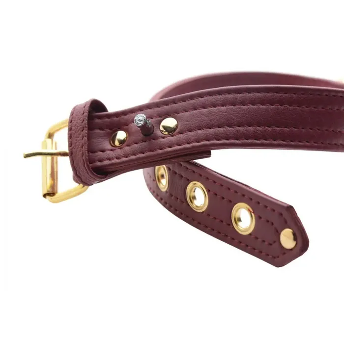 Strict Leather Restraints Strict Leather Luxury Bondage Collar Burgundy Locking Collar Strict Leather Restraints Strict Leather Luxury Bondage Collar Burgundy Locking Collar