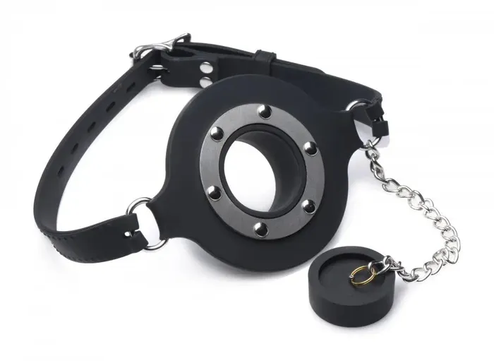 XR Brands Female Sex Toys Silicone Pie Hole Feeding Gag BDSM Feeder Gag with Hole