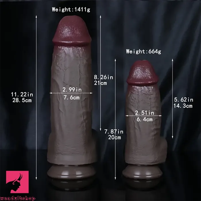 787in 1122in Ebony Big Silicone Soft Dildo For Women Men Sex Weadultshop Female Sex Toys
