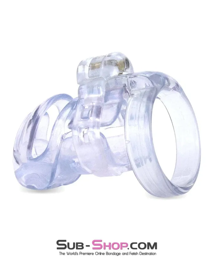 9321MSIS Forced Sissy Long Clear Male Chastity with Optional Prince Albert Insert Moonwell Male Sex Toys