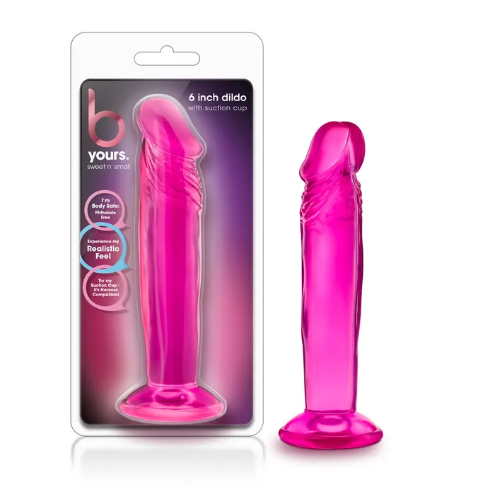 B Yours Sweet n Small 6 Inch Dildo With Suction Cup Pink Blush Dildos B Yours Sweet n Small 6 Inch Dildo With Suction Cup Pink Blush Dildos