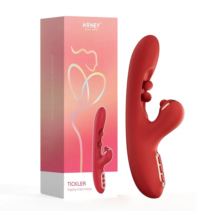 Honey Play Box Vibrators Tickler Wiggling GSpot Vibrator Red Honey Play Box Vibrators Tickler Wiggling GSpot Vibrator Red