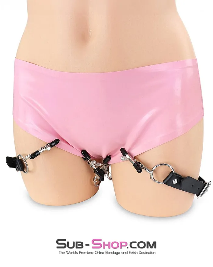 Idea 1762MQ Pussy Spreader Thigh Cuffs with Pussy Clamps Male Sex Toys